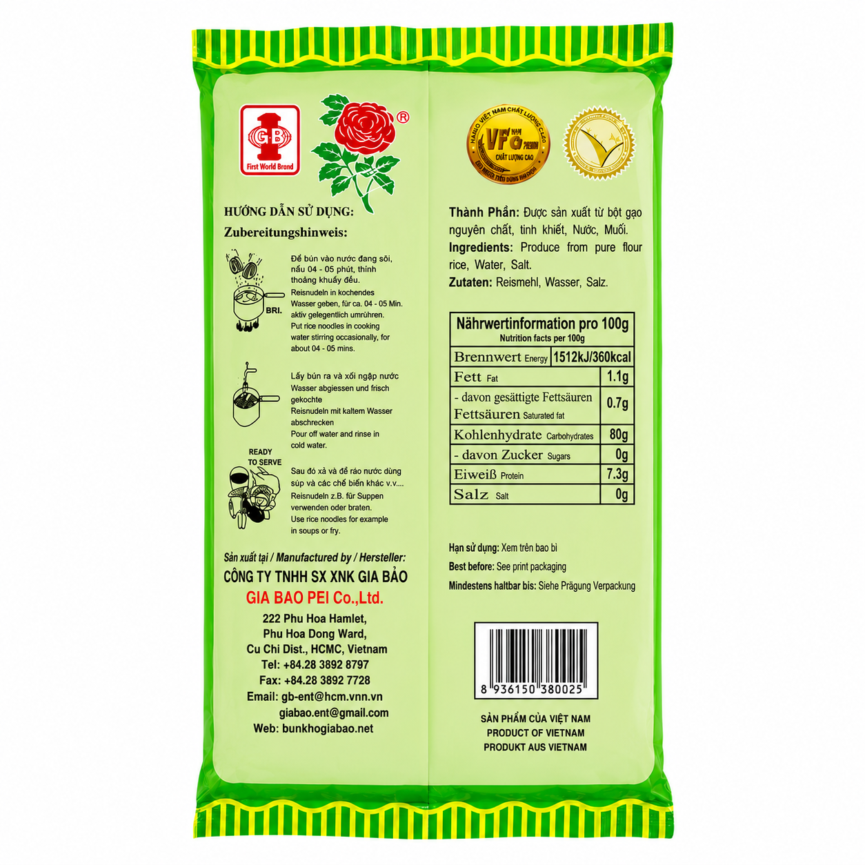 Bun Bong Hong Reisnudeln (Bun Tuoi) 500 g